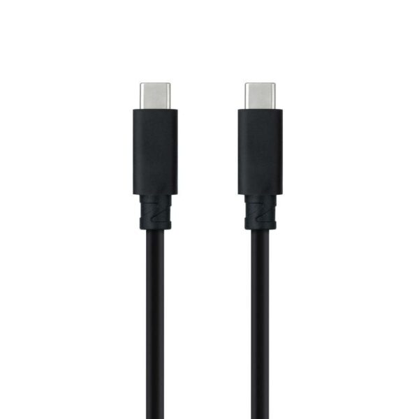 Cable USB 3.1 Tipo-C Nanocable 10.01.4100/ USB Tipo-C Macho - USB Tipo-C Macho/ Hasta 100W/ 50cm/ Negro