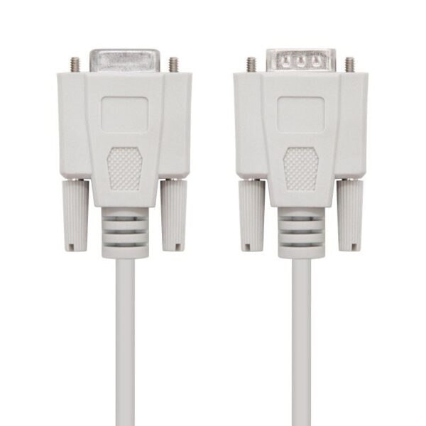 Cable Serie NULL Modem Nanocable 10.14.0502/ DB9 Macho - DB9 Hembra/ 1.8m/ Beige