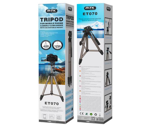 Tripode Camara-Smartphone Et070 / Extensible 400mm-1250mm / Negro / Mtk / No incluye soporte Movil / 0500132 - Imagen 2