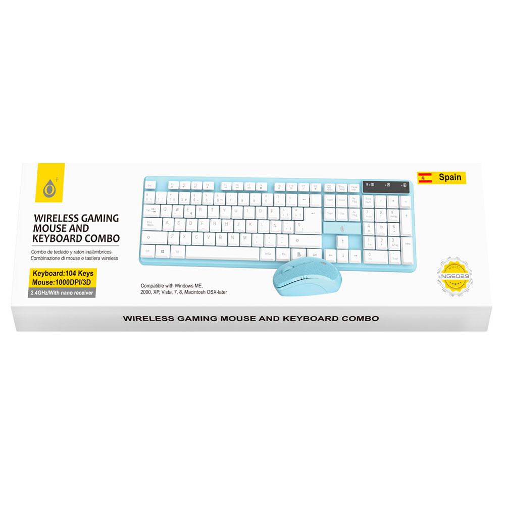 Combo Teclado + Raton Inalambrico NG6029 Celeste One+ - Imagen 2