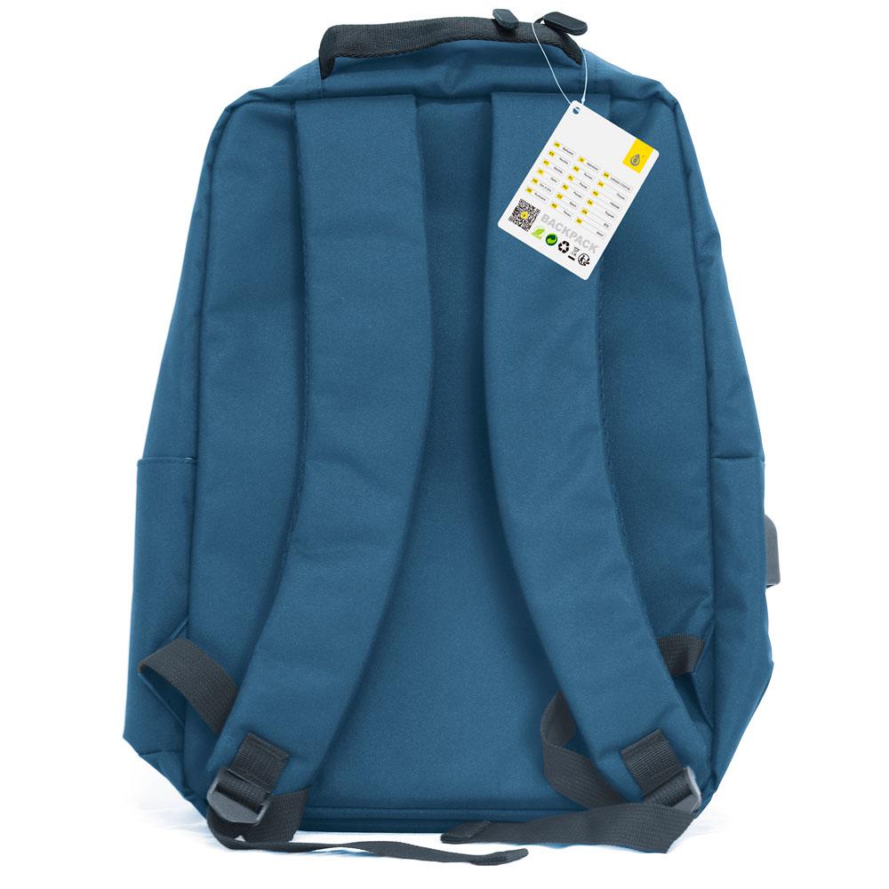 Mochila nylon R4010 / portatiles hasta 16 / Puerto de carga / Repelente al agua / Azul / One+" - Imagen 2