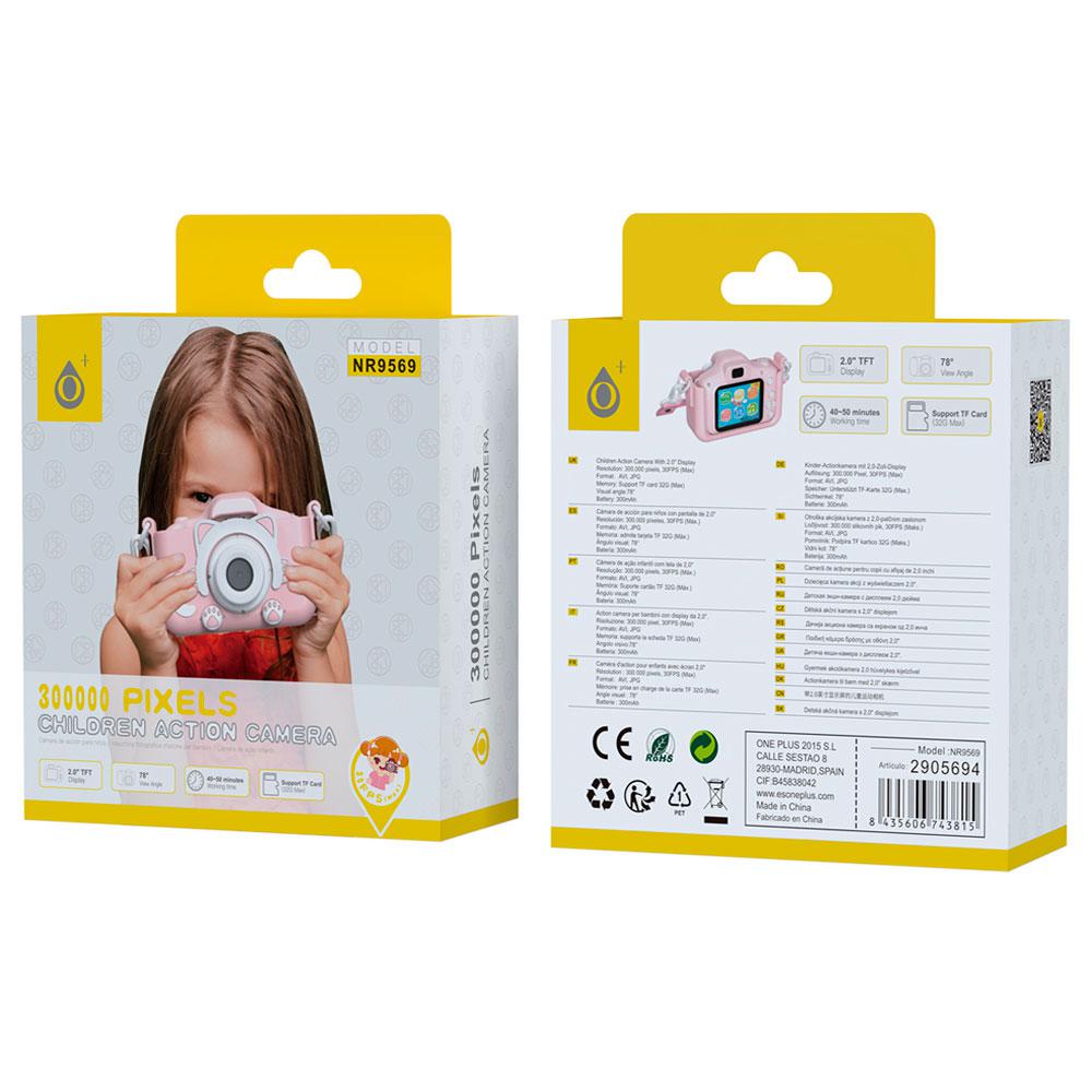 Camara Digital NR9569 Rosa / Pantalla TFT 2 / MicroSD Hasta 32gb / 30 Fps / 300mAh / One+" - Imagen 2
