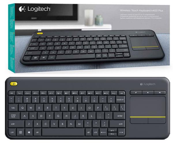 Teclado + Touchpad Inalambrico Logitech K400 Plus Negro / Tv