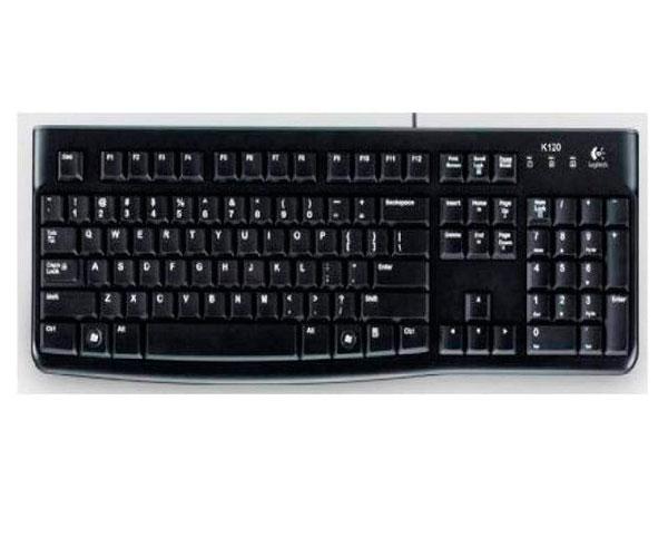 Teclado USB Logitech K120 / Resistente a salpicaduras / Negro / Retail / 920-002499