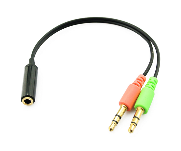 Cable adaptador de audio Jack 3.5mm auricular + Microfono h/m-m / Cablexpert Cca-418