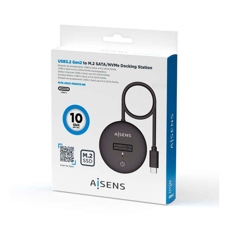 Docking Station USB Type-C 3.2 Gen.2 / SSD M.2 Sata NGFF / SSD M.2 NVME / Negro / Aisens / ASUC-M2D013-BK - Imagen 4