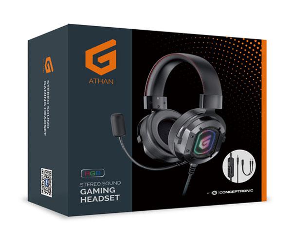 ÷ Headset jack 3.5mm gaming 7.1 athan03b rgb compatible pc, ps5, xbox one conceptronic - Imagen 3