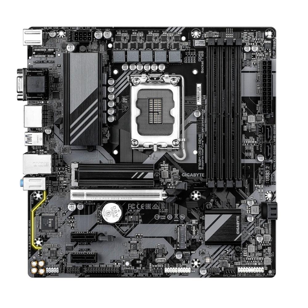 Placa base Gigabyte B760M DS3H GEN5 / Socket 1700 / M-ATX / 4x DDR5 / Lan 2.5 GbE / HDMI / VGA / DP - Imagen 2