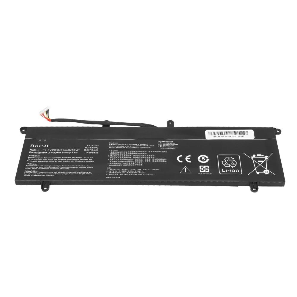 Batería compatible para portátil ASUS C41N1901 14.8V 3400mAh Mitsu - Imagen 3