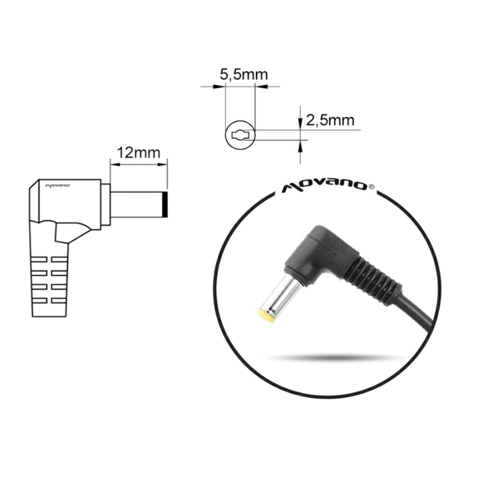 Cargador para portátil Asus 150W 19.5V 7.7A 5.5 mm x 2.5 mm Movano - Imagen 6
