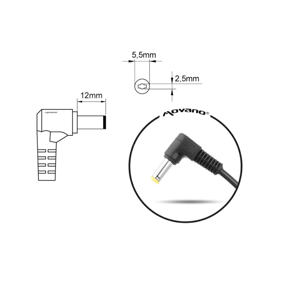 Cargador para portátil Acer / Asus / Toshiba 65W 19V 3.42A 5.5 mm x 2.5 mm Movano - Imagen 6