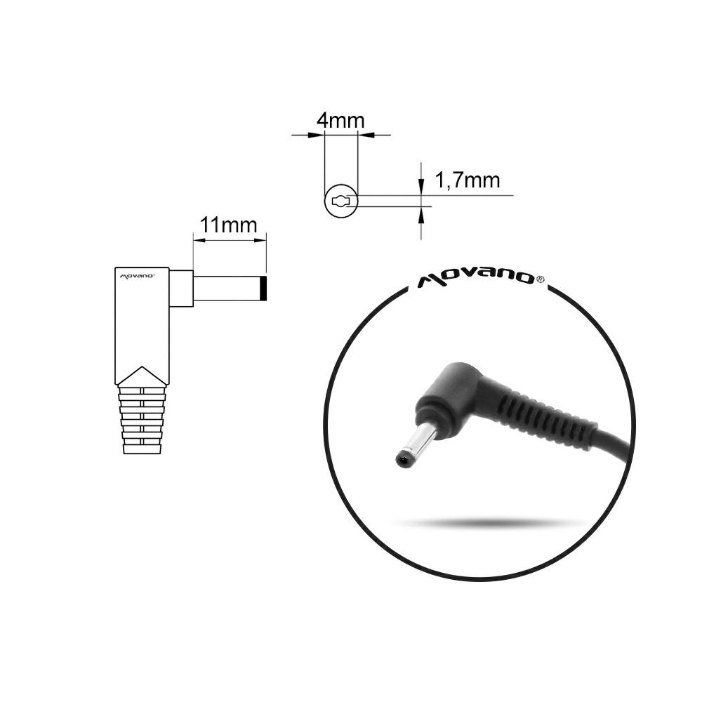 Cargador para portátil Huawei 65W 19V 3.42A 4.0 mm x 1.7 mm Movano - Imagen 7