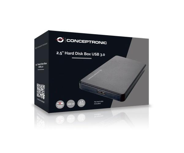 Caja externa Conceptronic Sata 2.5 / USB 3.0 / Slim / Negra / C20-152 / CHD2MUSB3B - Imagen 3