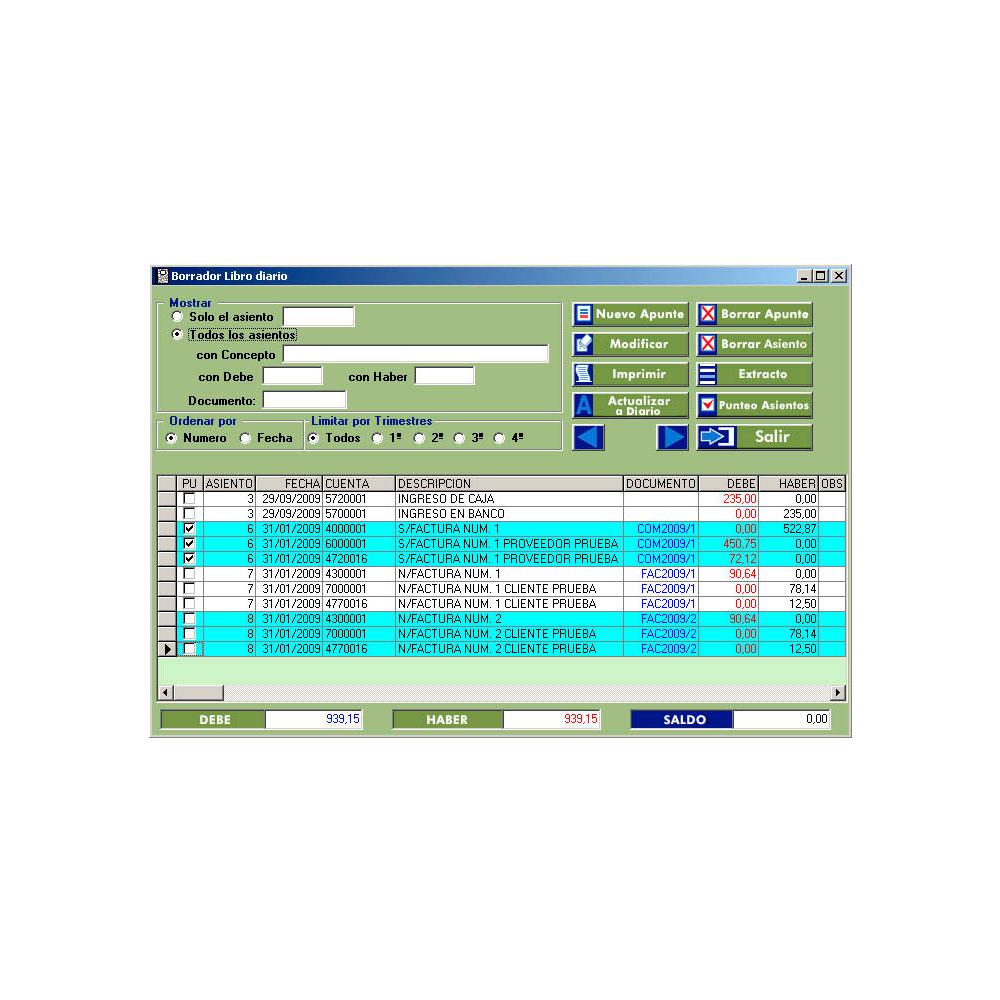 Software Programa de Gestión Estándar CONTASOF para CONTABILIDAD - Imagen 2
