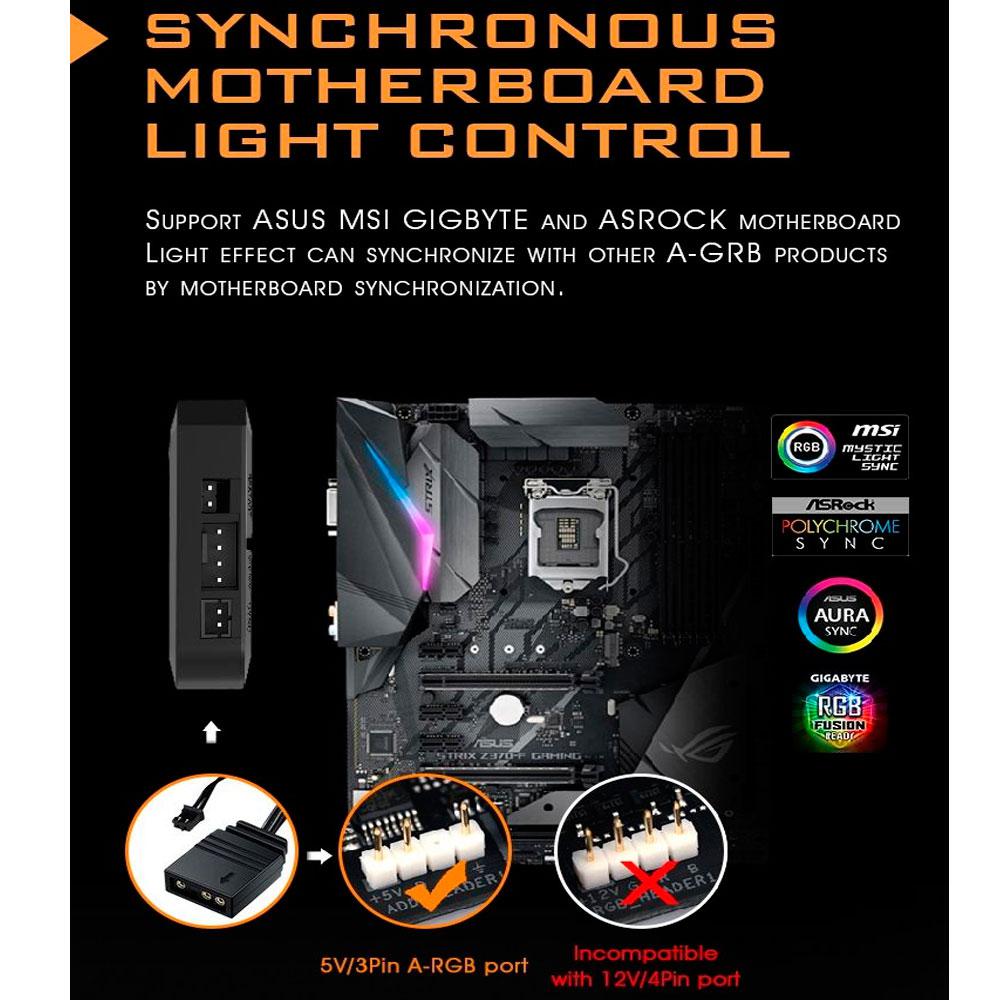 Controladora PWM-ARGB Darkflash RC2 / 14 efectos / 6 conectores ARGB / 5 Conectores PWM - Imagen 5
