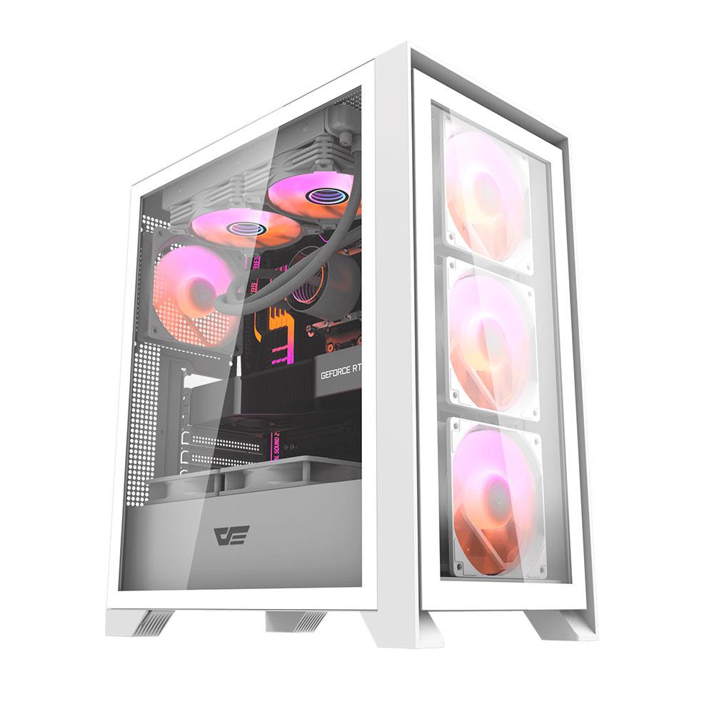 Caja Gaming Darkflash DRX70 Blanca / ATX / Cristal templado / USB 3.0 / Incluye 4 Fan RGB - Imagen 3