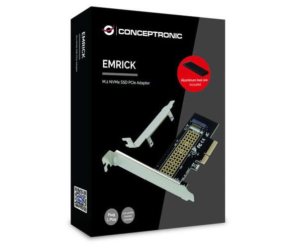 Tarjeta controladora Conceptronic Pci Express Gen 3.0 x4 a Nvme M.2 SSD + Disipador Aluminio ( No compatible M2 clave B) EMRICK05BS - Imagen 3