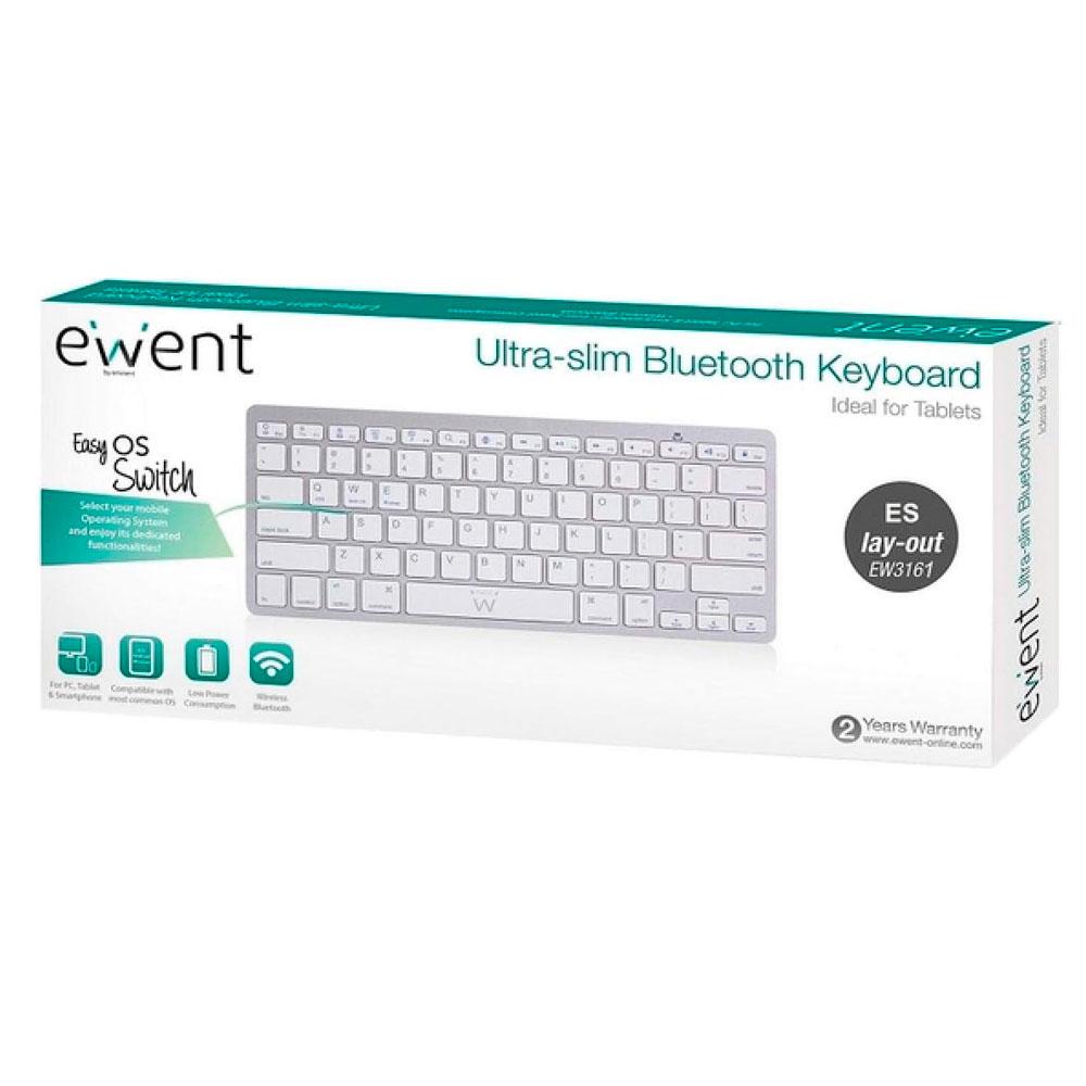 Teclado Slim Bluetooth Ewent EW3161 / Plata - Blanco / Windows / Android / Apple - Imagen 4