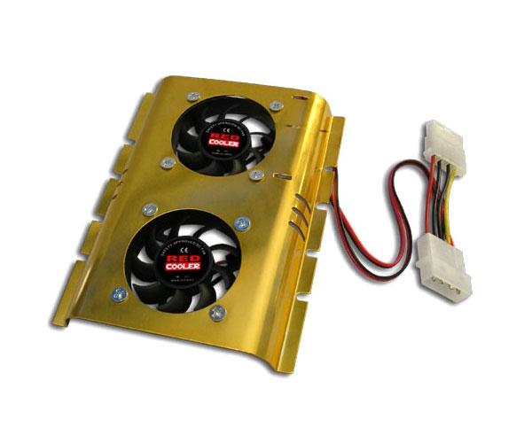 Ventilador doble + disipador para disco duro 3.5 Red Cooler HD-510S-06