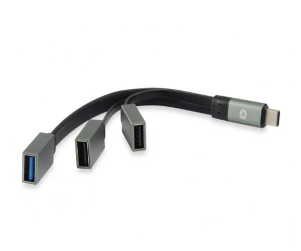 Hub Type-C a 1xUsb 3.1 / 2xUsb 2.0 / Gris / HUBBIES01G / Conceptronic