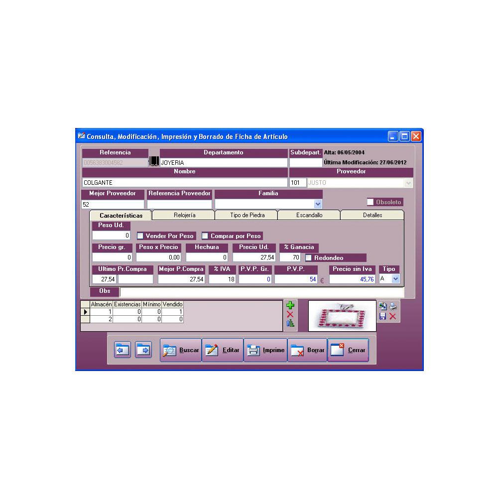 Software Programa de Gestión Especifica JOYESOF para JOYERIAS-RELOJERIAS - Imagen 3