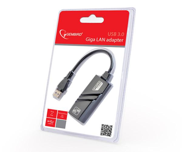 Adaptador conversor USB 3.0 a Ethernet Gigabit RJ45 15cm Gembird / NIC-U3-02 - Imagen 2