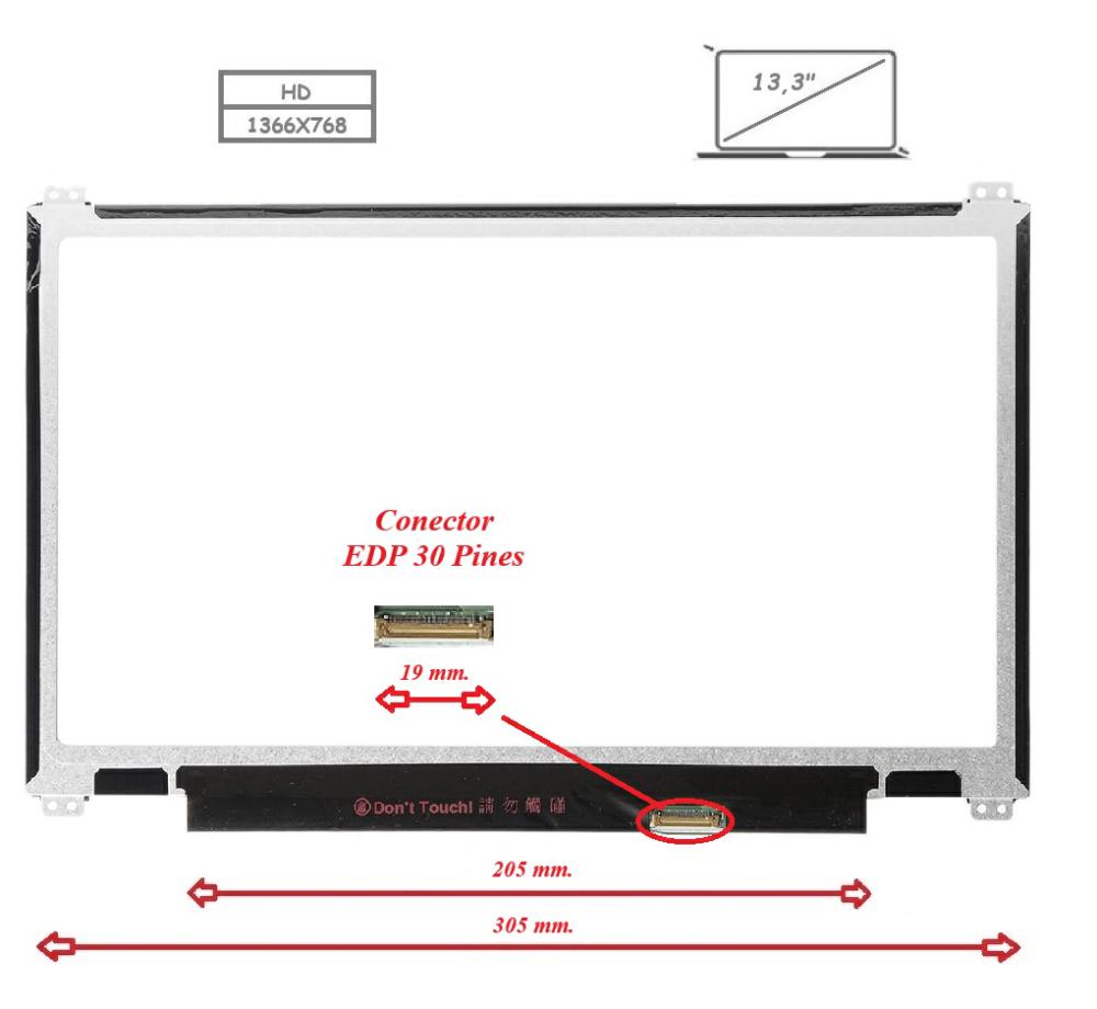 Pantalla para portátil LED 13.3 Slim 30 pines WXGA"