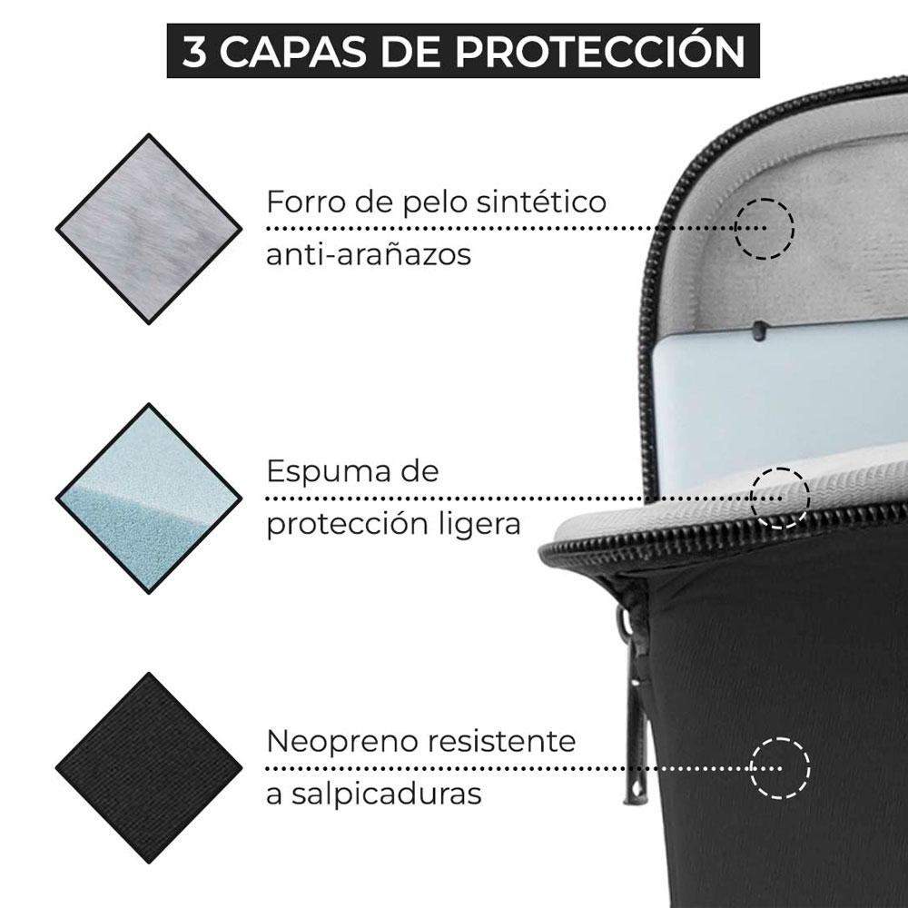 Maletin portatil neopreno hasta 14 Phoenix / Asas ocultables / Impermeable / Gris oscuro / PHBASICSH14B" - Imagen 3