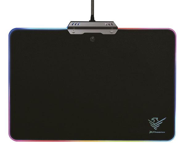 Alfombrilla Gaming Led RGB Phoenix Xpad negra / USB / 10 modos iluminacion / rigida / PHFACTOR-XPAD