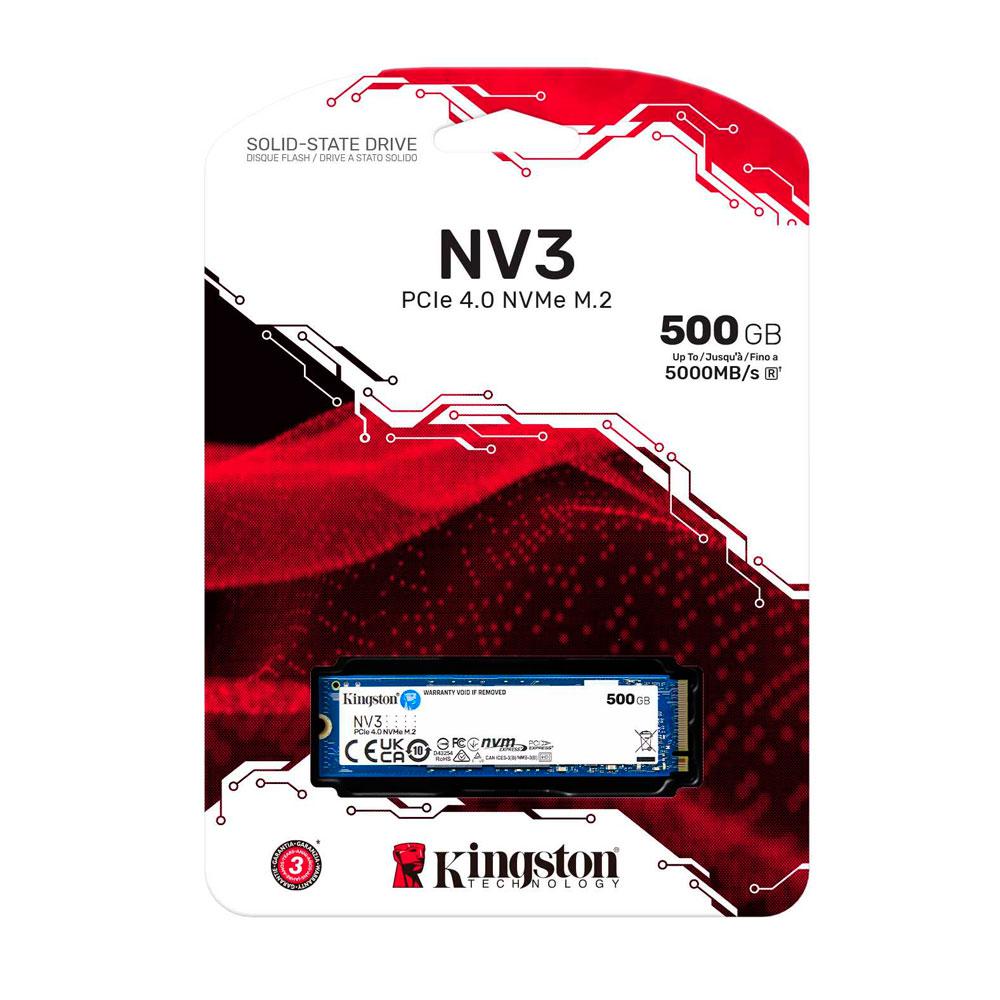 Disco Duro SSD M.2 Pcie 4.0 Nvme Kingston NV3 / 500Gb / M.2 2280 / 5.000-3.000 MB/s / SNV3S/500G - Imagen 2