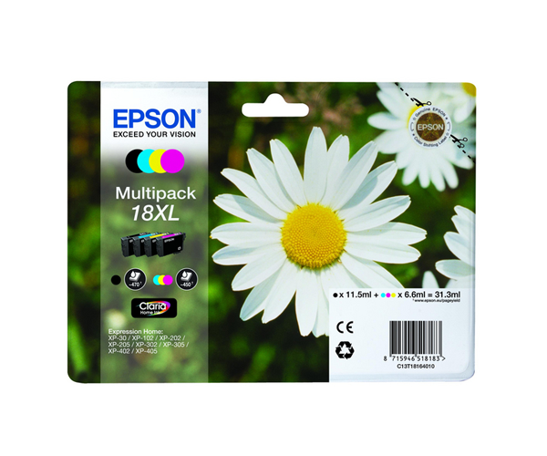 Tinta original Epson multipack T18 XL / xp30 / xp102 / C13t18164010