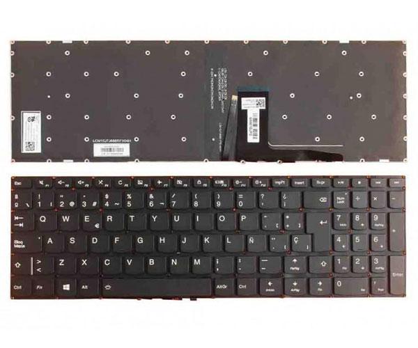 Teclado compatible para portátil LENOVO Ideapad 310-15 / 310-15ikb / 310-15Isk / 510-15Isk / Negro / Sin marco / Retroiluminado
