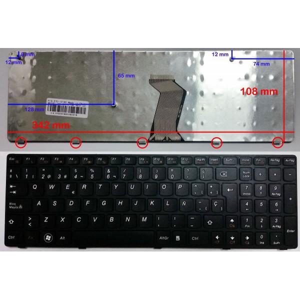 Teclado compatible para portátil LENOVO v570 / b570 / b590 / y570 / z570 negro - Imagen 3