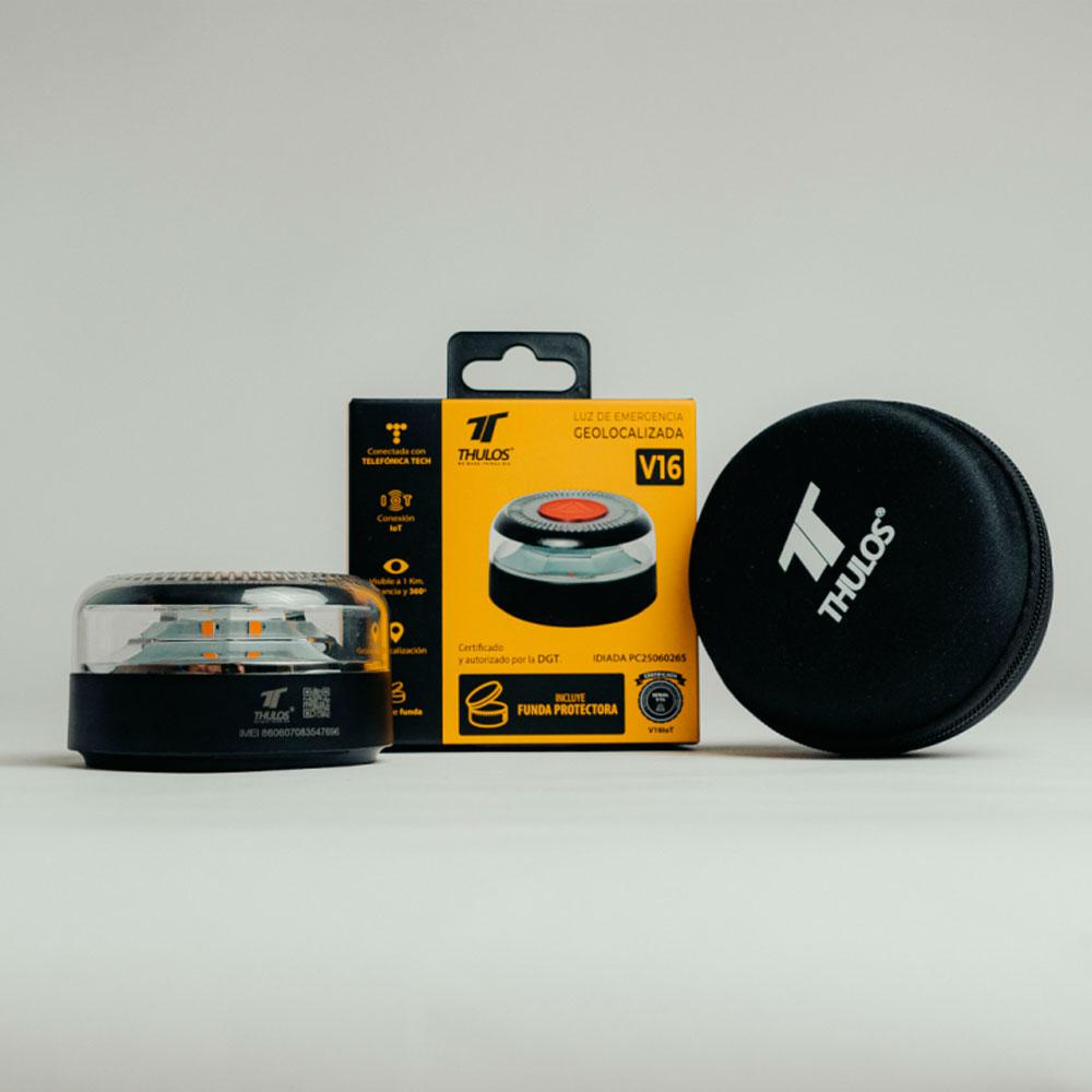 Baliza Geolocalizable THULOS / Homologada V16 / Luz Flash / Visibilidad + 1 km / IP54 / Incluye Funda protectora / TH-V16-2 - Imagen 3