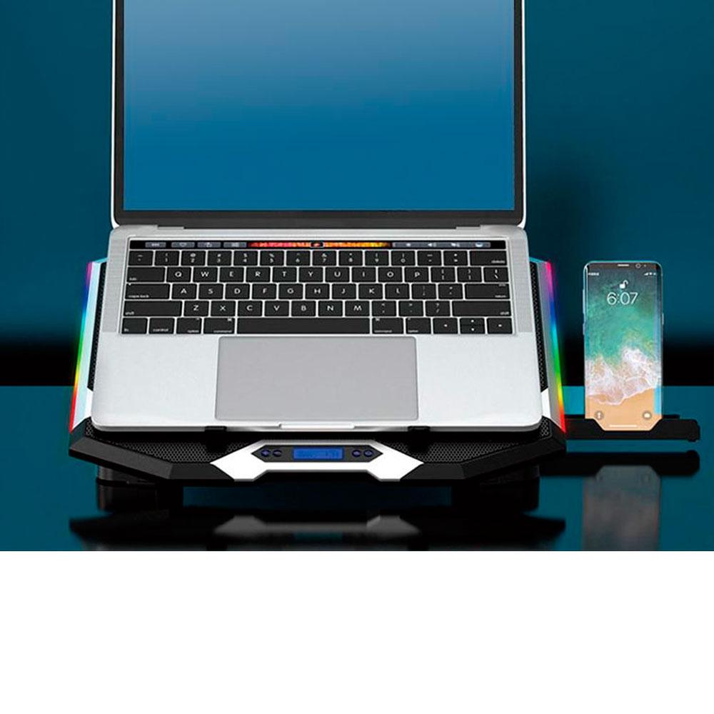 ÷ Base de refrigeracion para portatiles gaming conceptronic hasta 17 6 ventiladores luz rbg" - Imagen 3