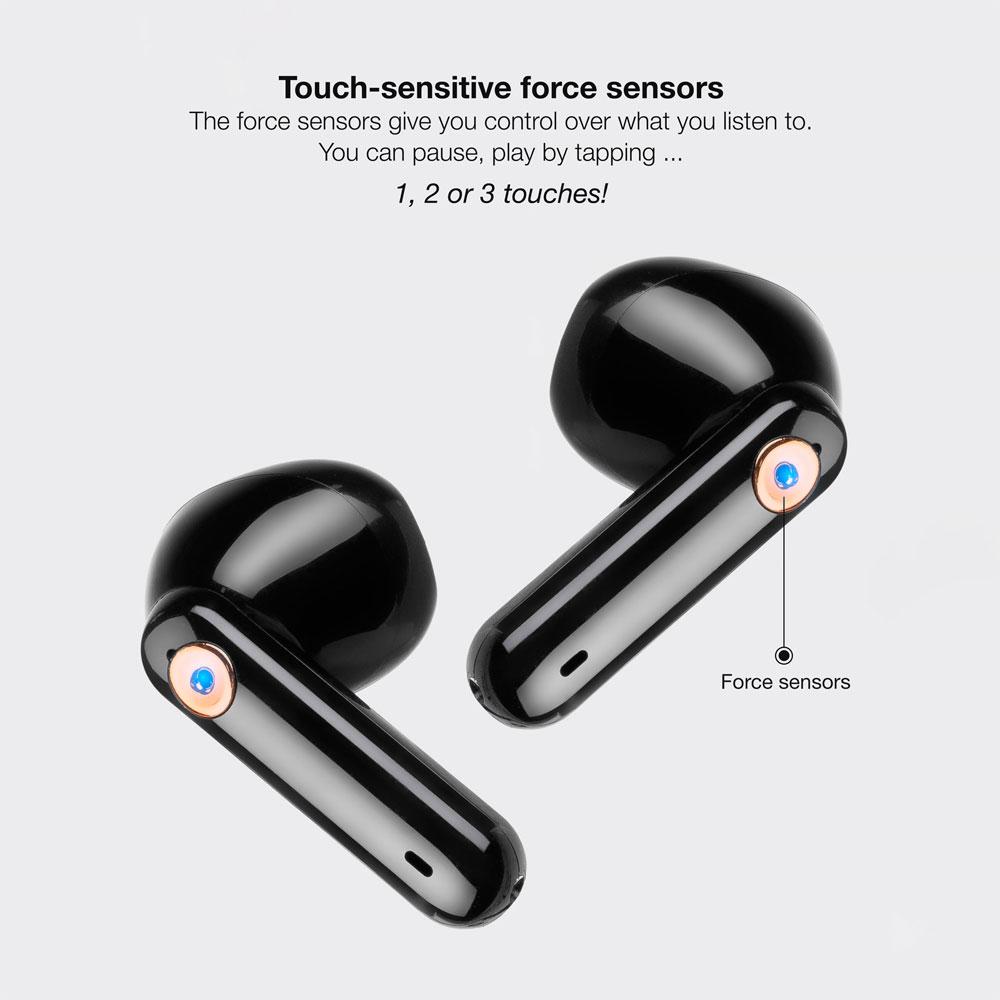Auriculares Tooq Snail Bluetooth 5.3 Negro / Type-C / Control tactil / Base de carga / TQBWH-0060G - Imagen 4