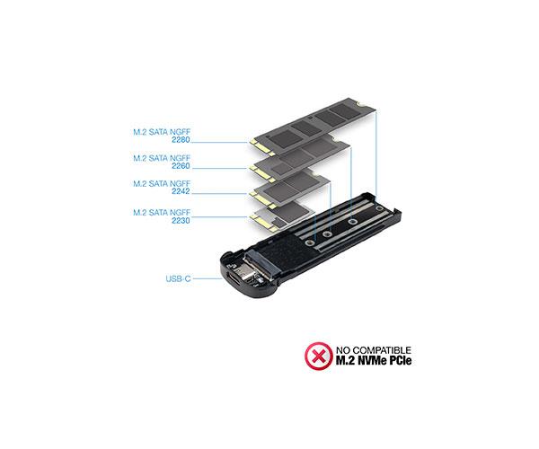 Caja externa SSD M.2 NGFF Type-C 3.1 Gen1 / Tooq / Aluminio / Marrón / TQE-2202BR - Imagen 3