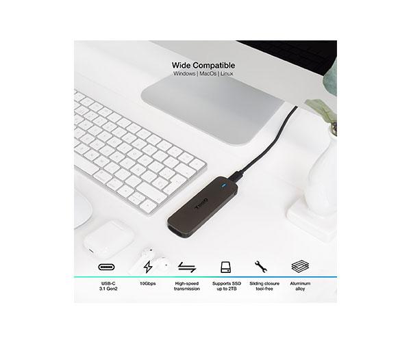 Caja externa SSD M.2 NGFF Type-C 3.1 Gen1 / Tooq / Aluminio / Marrón / TQE-2202BR - Imagen 4