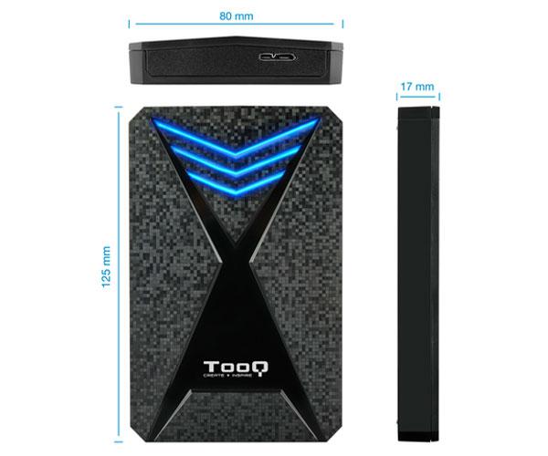 Caja externa Gaming 2.5 USB 3.0/3.1 Gen 1/ Sata / Tooq / 9.5mm / Leds Azul / TQE-2550BL - Imagen 2
