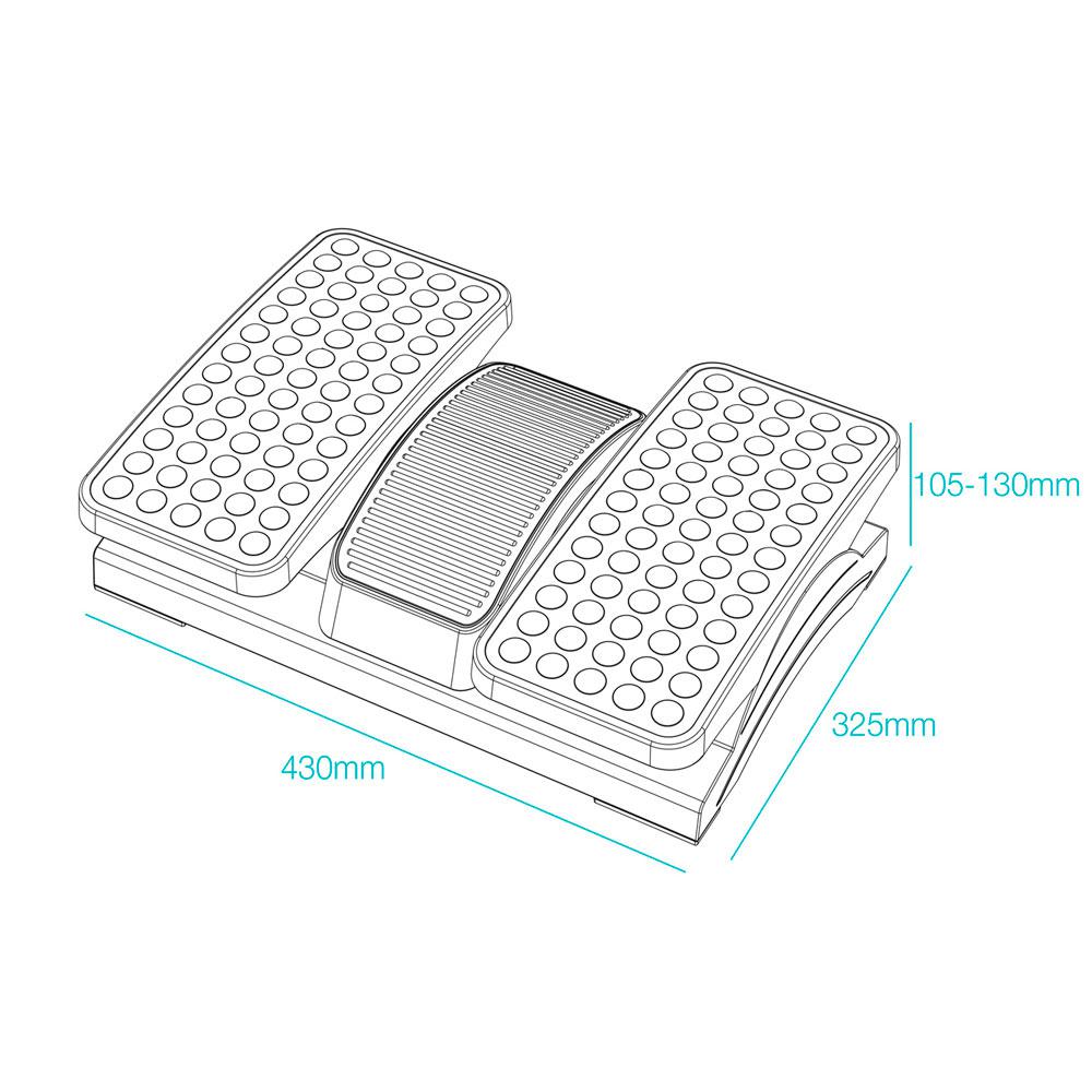 Reposapies Tooq / Ajustable en altura e inclinación / Negro / TQFR0605-B - Imagen 3