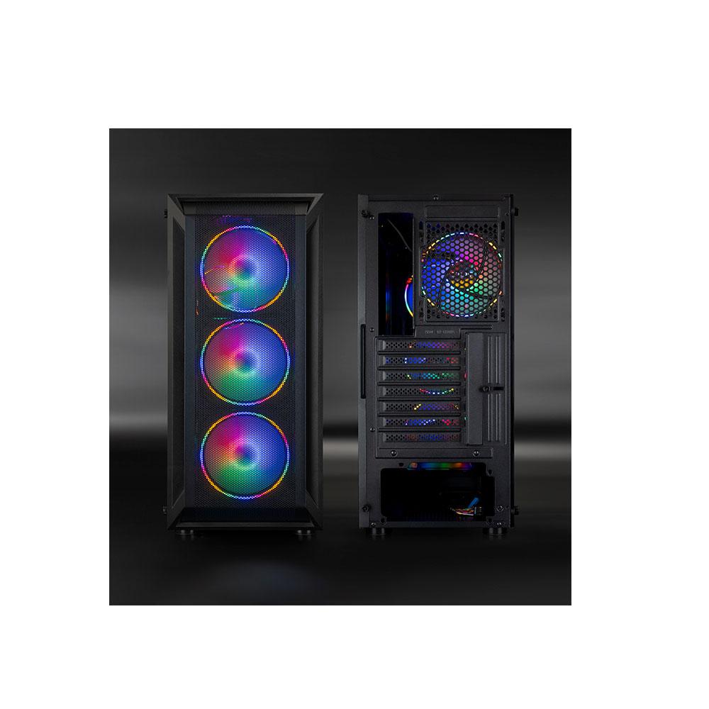 Caja Semitorre Gaming Ragnarok ATX / MATX / Tooq / Negra / Incluye 4 Ventiladores / TQGCC101-B - Imagen 3