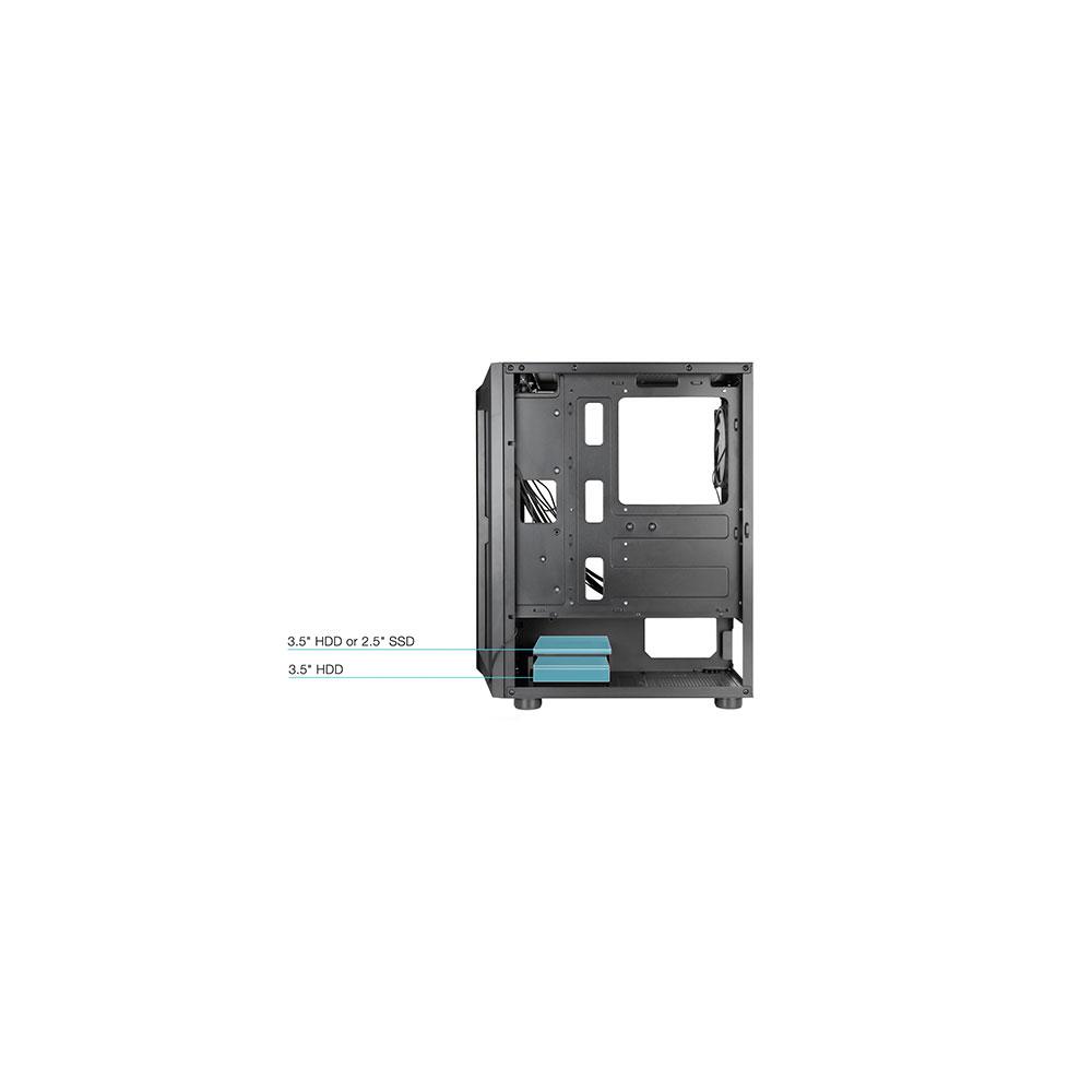 Caja Semitorre Gaming Ragnarok ATX / MATX / Tooq / Negra / Incluye 4 Ventiladores / TQGCC101-B - Imagen 7