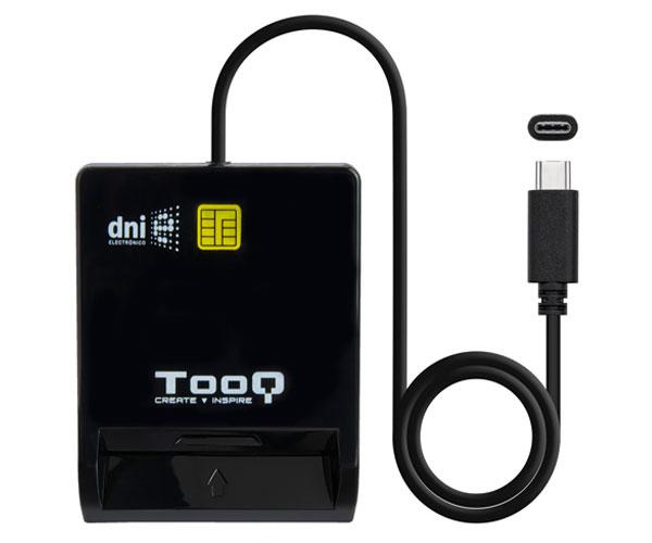 Lector de Tarjetas Inteligentes Type-C Tooq / Dnie / Dni 3.0 / Tarjetas Sim / Negro / TQR-211B