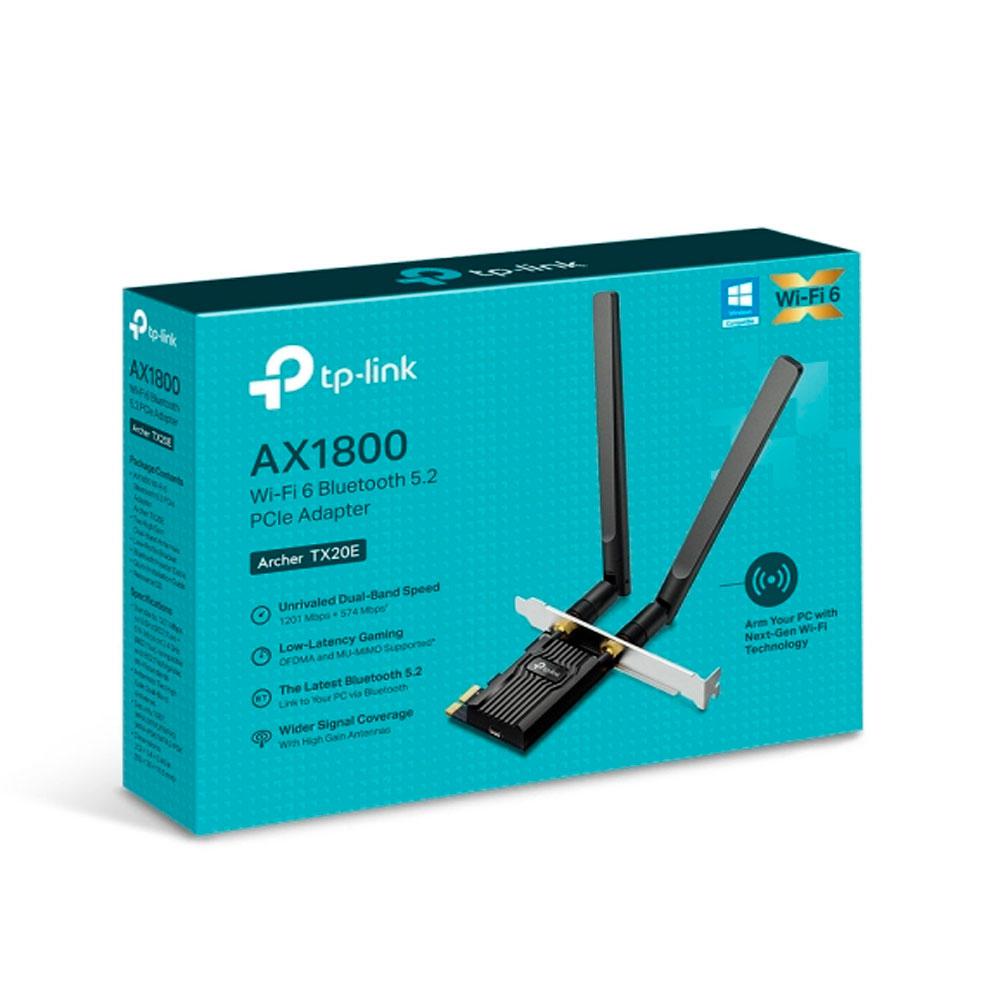 ÷ Pci express wifi 6 dualband y bluetooth 5.2 tp-link archer tx20e ax1800 wifi 6 2 antenas de alta gan - Imagen 4