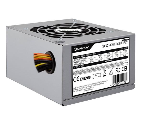 Fuente alimentacion SFX 450w Unykach / Micro Atx / 20+4 Pines / Plata / UNYKA 52017 - Imagen 3